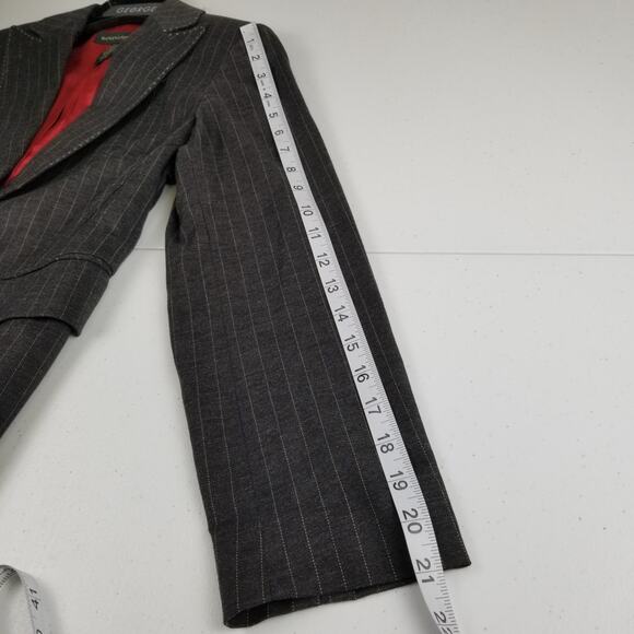 Banana Republic Gray White Pin Stripe Jacket Italy Made Wool Blend Lined Size S - Picture 5 of 5